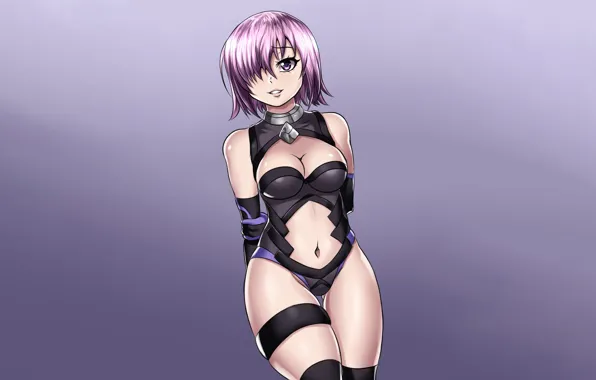 Girl, sexy, cleavage, thighhighs, boobs, anime, beautiful, short hair