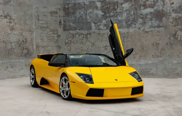 Картинка car, Lamborghini, Lamborghini Murcielago Roadster, italian cars, yellow cars