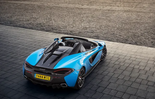Авто, синий, McLaren, кабриолет, Spider, 570S, Worldwide
