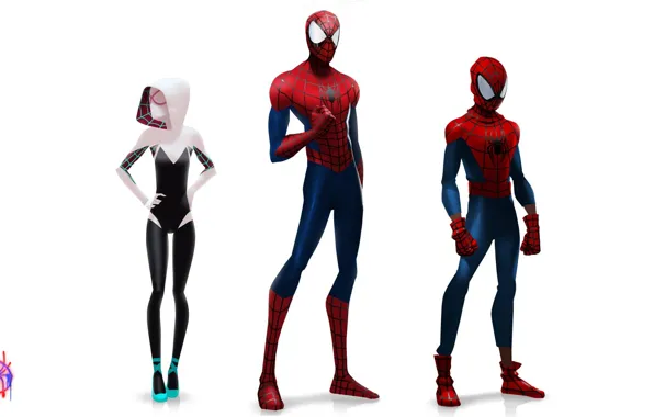 Картинка человек-паук, spider-man, concept, peter parker, gwen stacy, Гвен Стейси, Spider-Man: Into the Spider-Verse, через вселенные