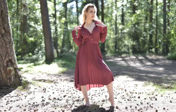 Forest, nature, model, sexy woman, countryside, photoshoot, posing, pine