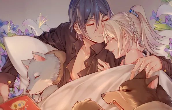 Собаки, аниме, арт, пара, двое, final fantasy xv