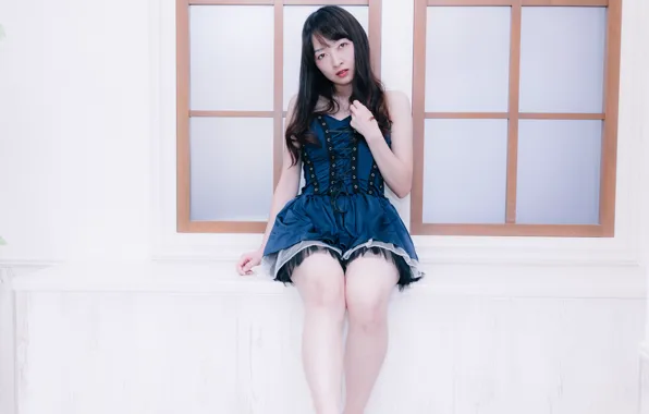 Girl, sexy, long hair, dress, beautiful, pretty, lips, face