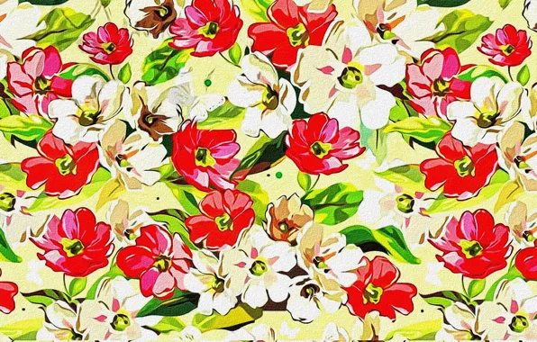 Картинка цветы, полотно, рисунок, текстура, лепестки, листочки, текстиль, "Майские цветы"