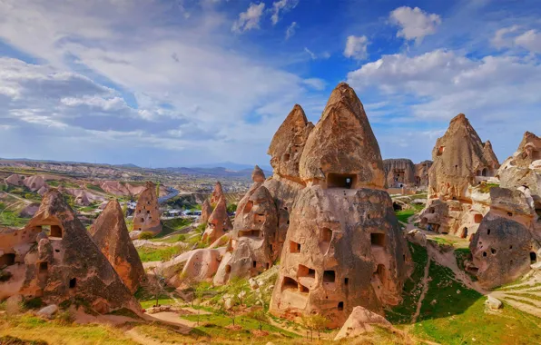 Картинка скалы, Турция, Каппадокия, Учисар