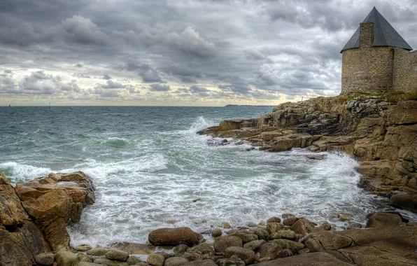 Море, пейзаж, камни