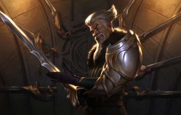 Улыбка, мужик, меч, Legends of Runeterra