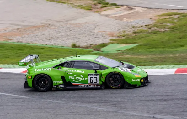 Картинка Lamborghini, GT3, Spark, гоночная трасса, 2015, Huracan, Lamborghini Huracan GT3