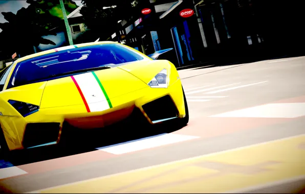 Reventon, game, lamborghini, italia, the crew, carro, amarela, faixas