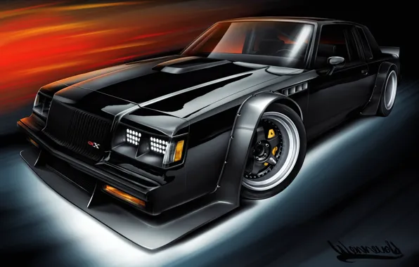 Авто, Рисунок, Машина, Арт, Buick, GNX, Andreas Hoås Wennevold, by Andreas Hoås Wennevold