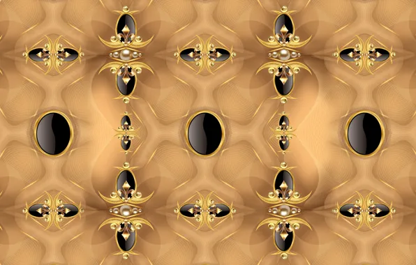 Gold, black, design, pattern