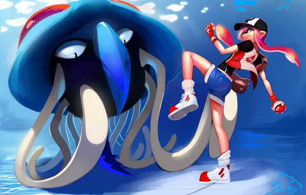 Девочка, покемон, Pokemon, кроссовер, покебол