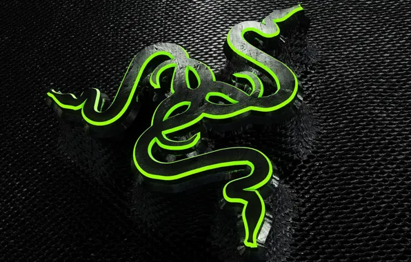 Картинка logo, карбон, game, Razer, brand, компьютерная графика, technology, dark background