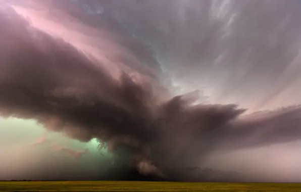 Картинка поле, шторм, природа, стихия, буря