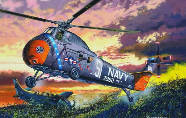 США, Вертолёт, Транспортный вертолёт, S-58/H-34, Sikorsky H-34
