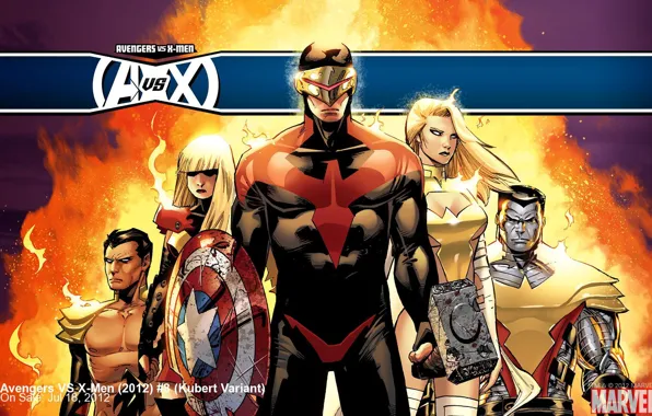 Картинка мутанты, комикс, супергерои, colossus, cyclops, emma frost, Avengers vs X-Men, Люди Икс