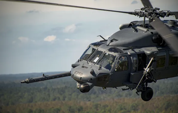 Картинка Вертолет, USAF, Пилот, HH-60 Pave Hawk, Шасси, Лопасти винта, Кокпит