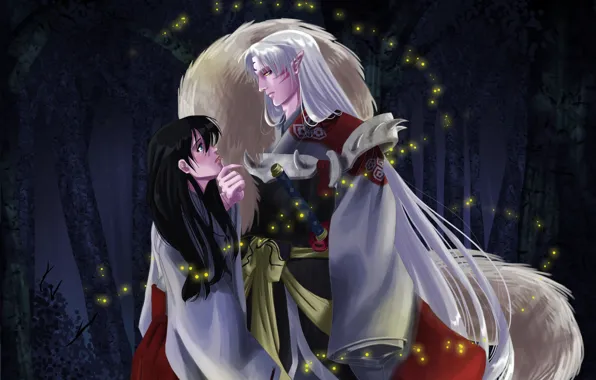 Светлячки, Инуяша, Кагоме, InuYasha, Сешоумару