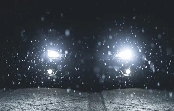 Картинка Subaru, Impreza, WRX, Light, Winter, STI, Front, Sight