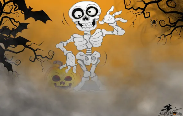 Картинка фон, скелет, хэллоуин