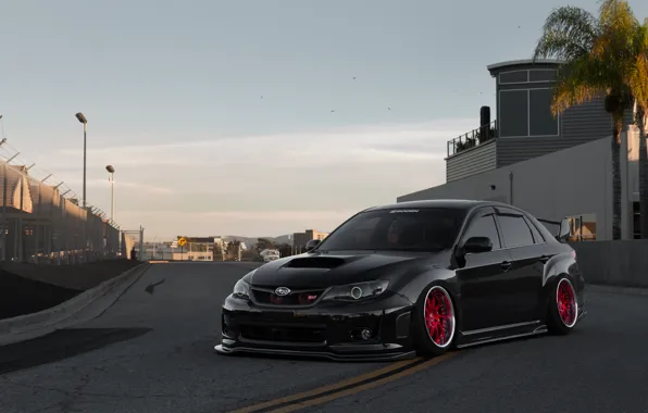 Картинка Subaru, Impreza, WRX, Red, STI, Black, Wheels, Track