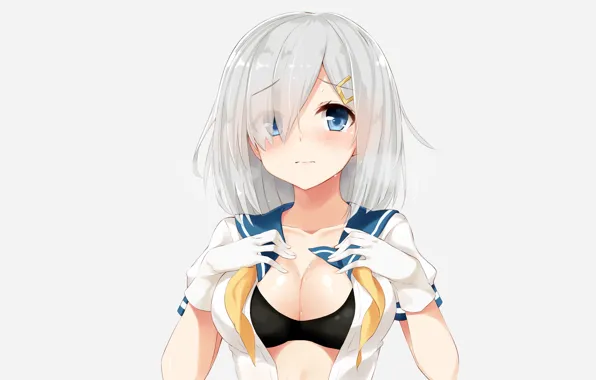 Girl, sexy, lingerie, bra, cleavage, long hair, boobs, anime
