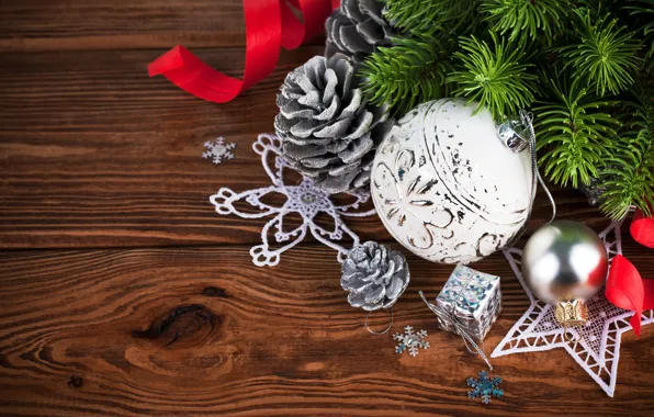 Картинка украшения, шары, Новый Год, Рождество, Christmas, wood, decoration, Merry