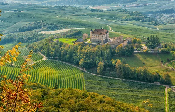 Картинка замок, Италия, Trentino-Alto Adige, Ital, Castel Thun, Ton