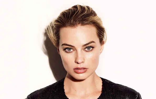 Картинка взгляд, девушка, лицо, портрет, тень, Margot Robbie