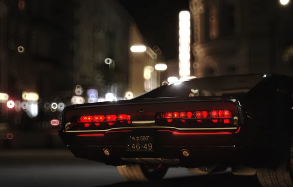 Авто, Черный, Ночь, Машина, Dodge, Car, Render, Charger