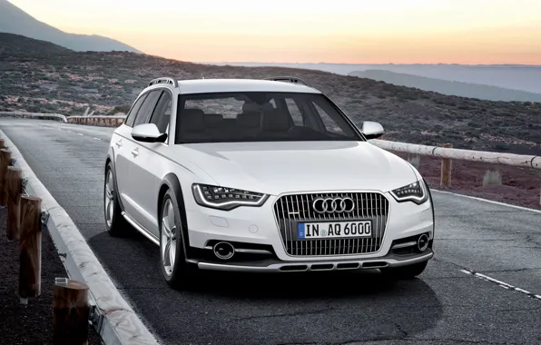 Audi A6, Allroad Quattro, White Car