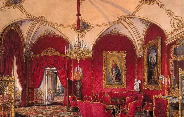 Стол, мебель, интерьер, картина, кресла, картины, камин, зал