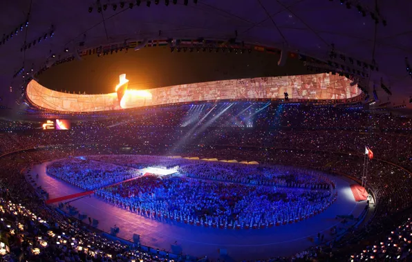 Стадион, пекин, открытие олимпийских игр