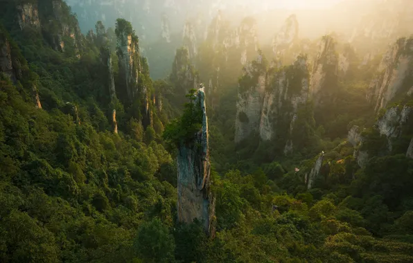 Картинка небо, облака, горы, China, Китай, sky, mountains, clouds