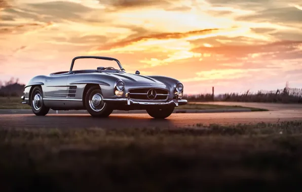 Car, классика, retro, mercedes 300sl