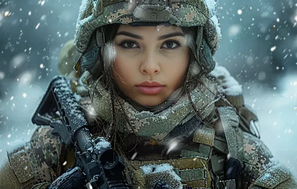 Military, prettty girl, nice face and eyes