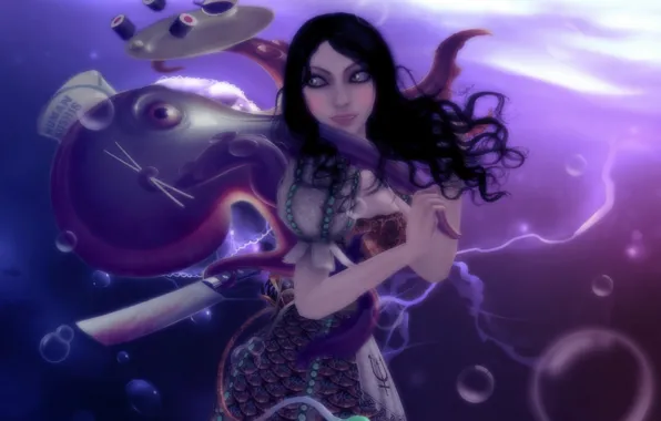 Осьминог, алиса, sea, Alice: Madness Returns