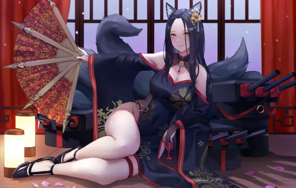 Girl, sexy, cleavage, long hair, dress, boobs, anime, beautiful