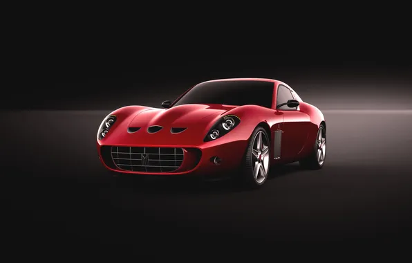 Картинка ретро, Красный, Авто, Машина, Феррари, Ferrari, 599, GTO
