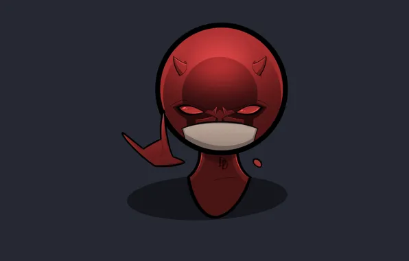 Minimalism, cartoon, hero, Daredevil, film, mask, uniform, yuusha