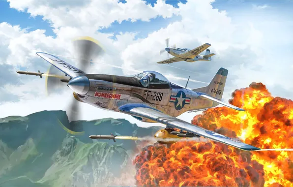 Истребитель, США, US Airforce, Gianluca Capaldo, Война в Корее, F-51D Mustang Korean War