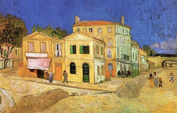 Картинка House, Vincent van Gogh, Vincent s House, in Arles The Yellow