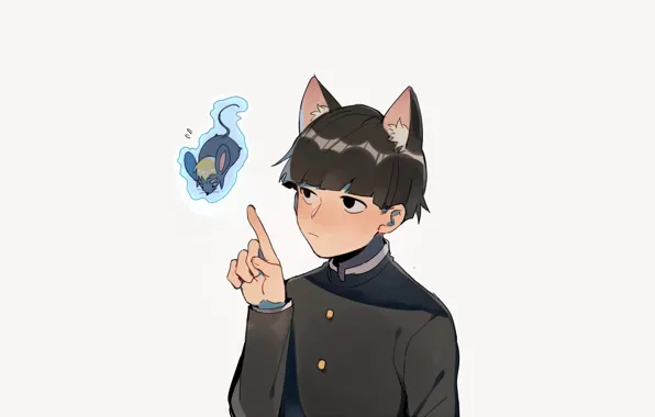Котик, мышка, Mob Psycho 100, Кагеяма Шигео, Моб психо 100