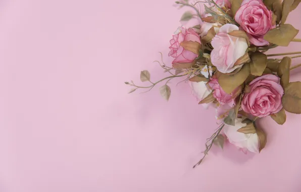 Картинка цветы, розы, розовые, бутоны, pink, flowers, roses