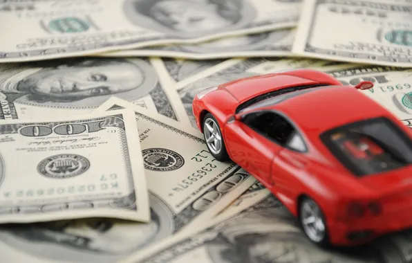 Car, red, money, dolar