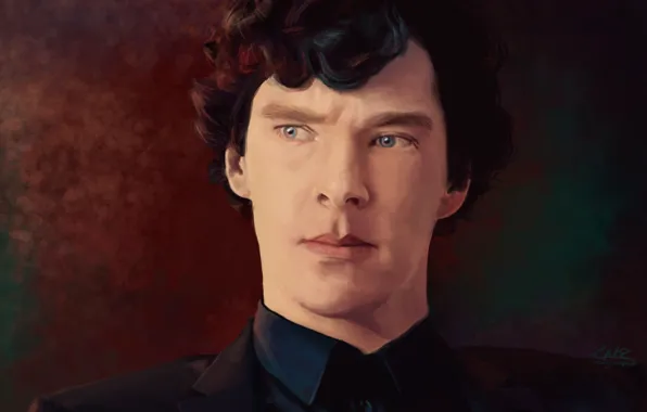Взгляд, портрет, мужчина, Шерлок Холмс, Бенедикт Камбербэтч, Benedict Cumberbatch, Sherlock, Sherlock BBC