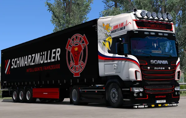 Игра, грузовик, Euro Truck Simulator 2, SCS Software, SCANIA R-580