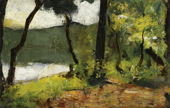 Пейзаж, картина, Озеро в Бранденбурге, Лессер Ури, Lesser Ury, 1910-20