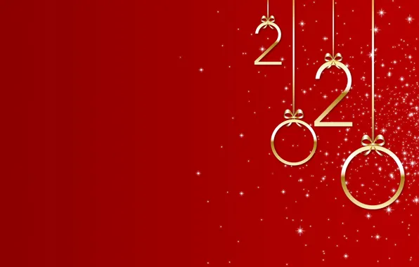 Картинка красный, фон, новый год, бант, Christmas, New Year, 2020