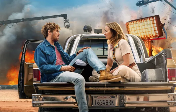 Машина, авто, пара, боевик, постер, Эмили Блант, Emily Blunt, комедия